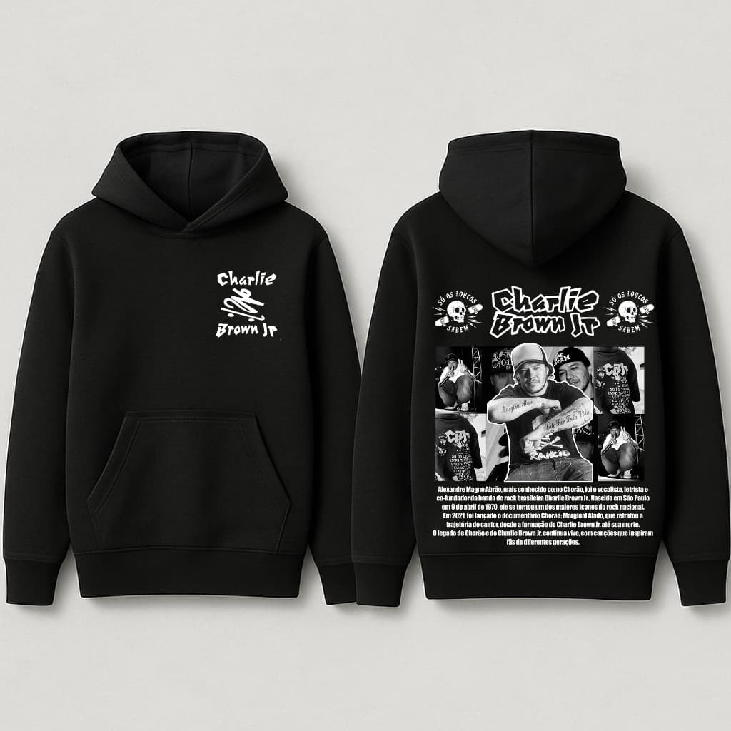 Blusa Moletom Chorão Marginal Charlie Brown Biografia Fã Rock Skatista 314