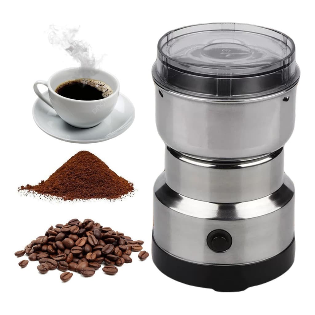 Moedor de Café Elétrico Grãos Triturador Temperos Prático Portátil Inox