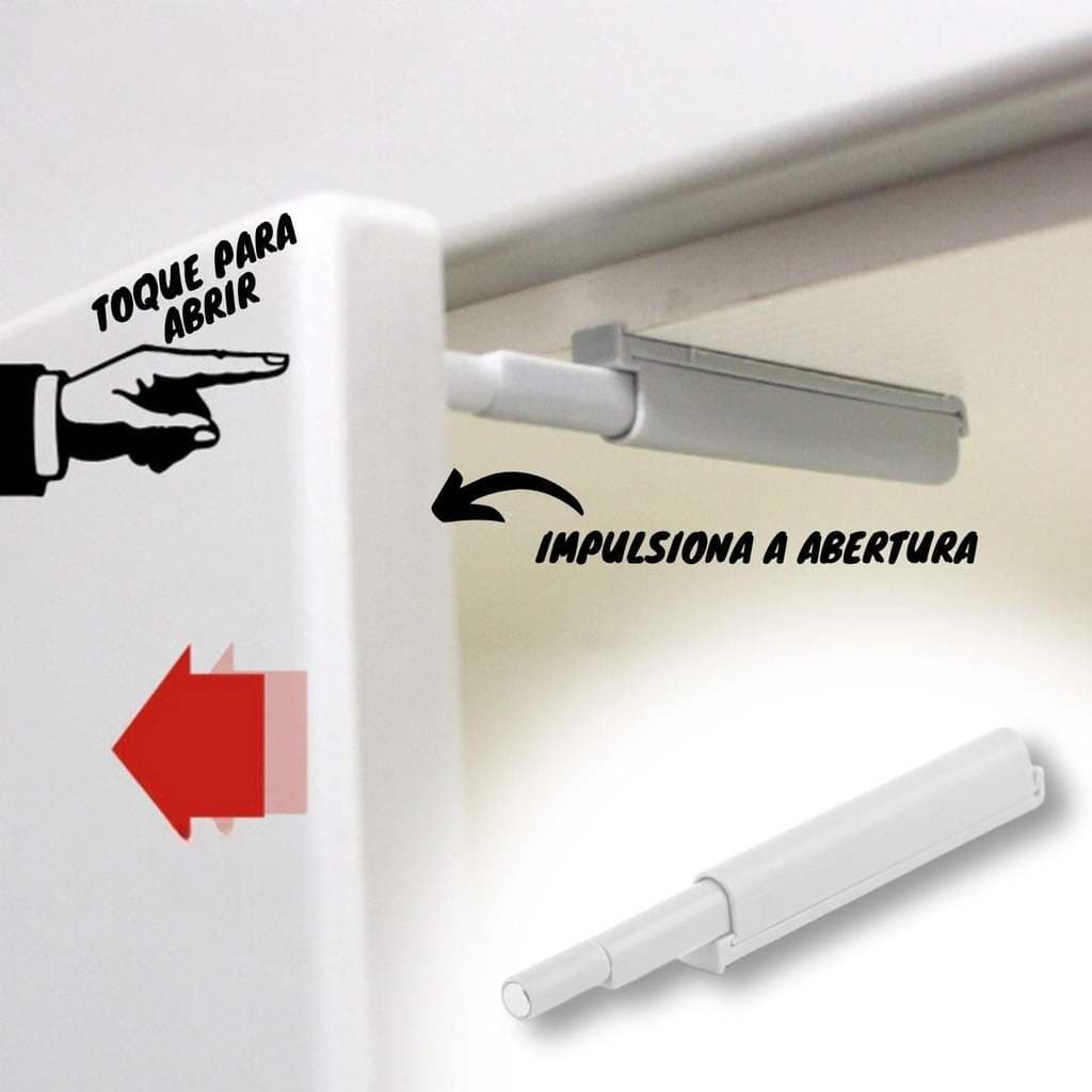10 gavetas de guarda-roupa interruptor elástico tipo push, prendedor de toque magnético branco tipo push, adequado para