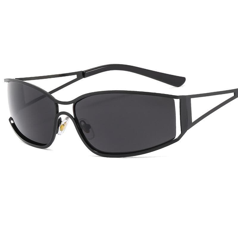 Óculos de Sol Y2k para Mulheres e Homens, Lentes Grandes, Óculos de Sol com Gradiente, Óculos Steampunk, Óculos de Sol c