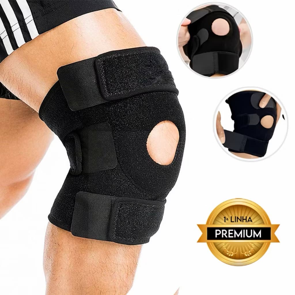 Par Joelheira Ortopédica Articulada Reforçada Compressão Alivio de Dores Esportes Treino