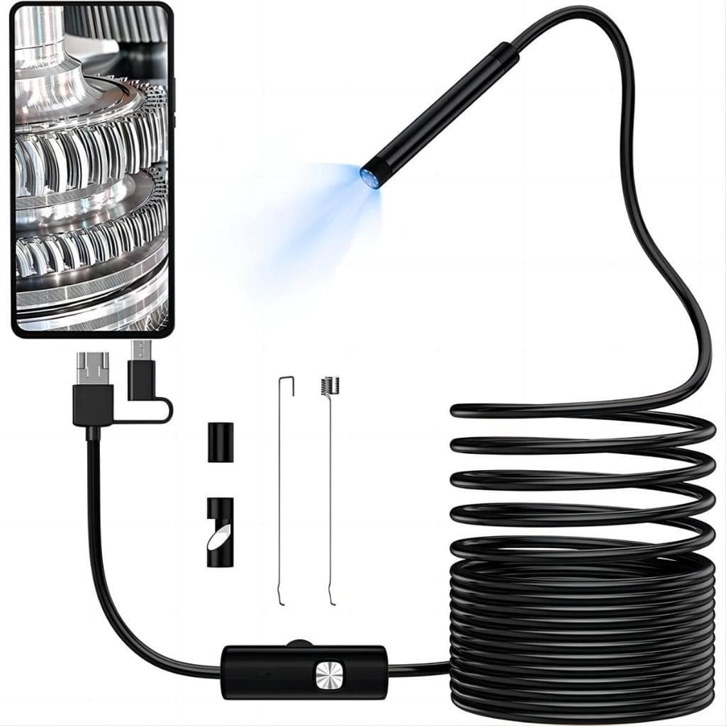 Câmera Endoscópica USB 2m 5m Para Android E PC Câmera Sonda Inspeção Com LED Flexível Oferta