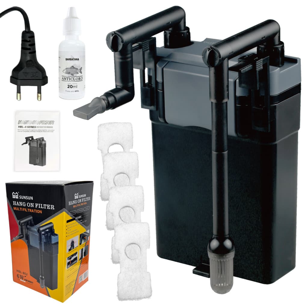 Canister Hang On Filtro Externo SunSun HBL-802 220V 500 l/h + Anticloro Brinde