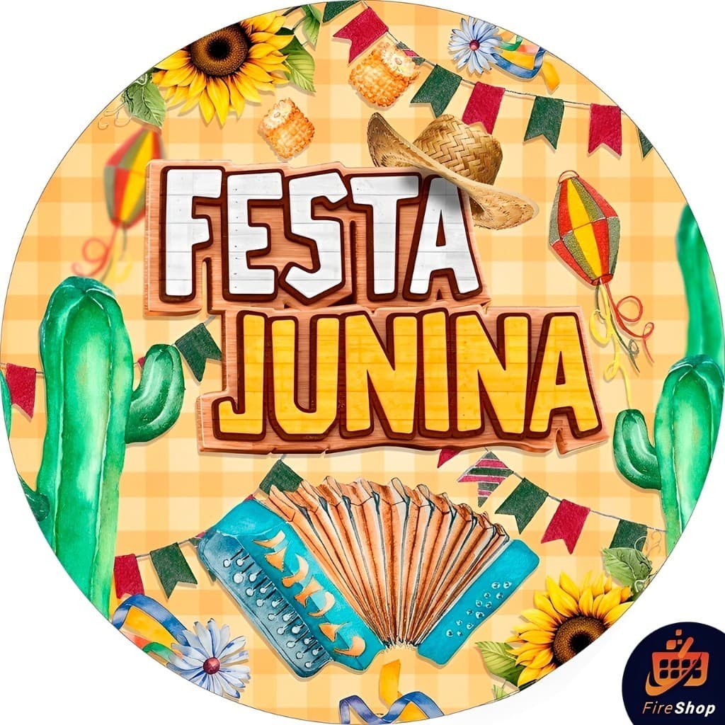 Capa painel 50x50 Cm Tema Festa junina arraia ULTRA HD - Tecido Sublimado c/ elástico SUBLISTAR