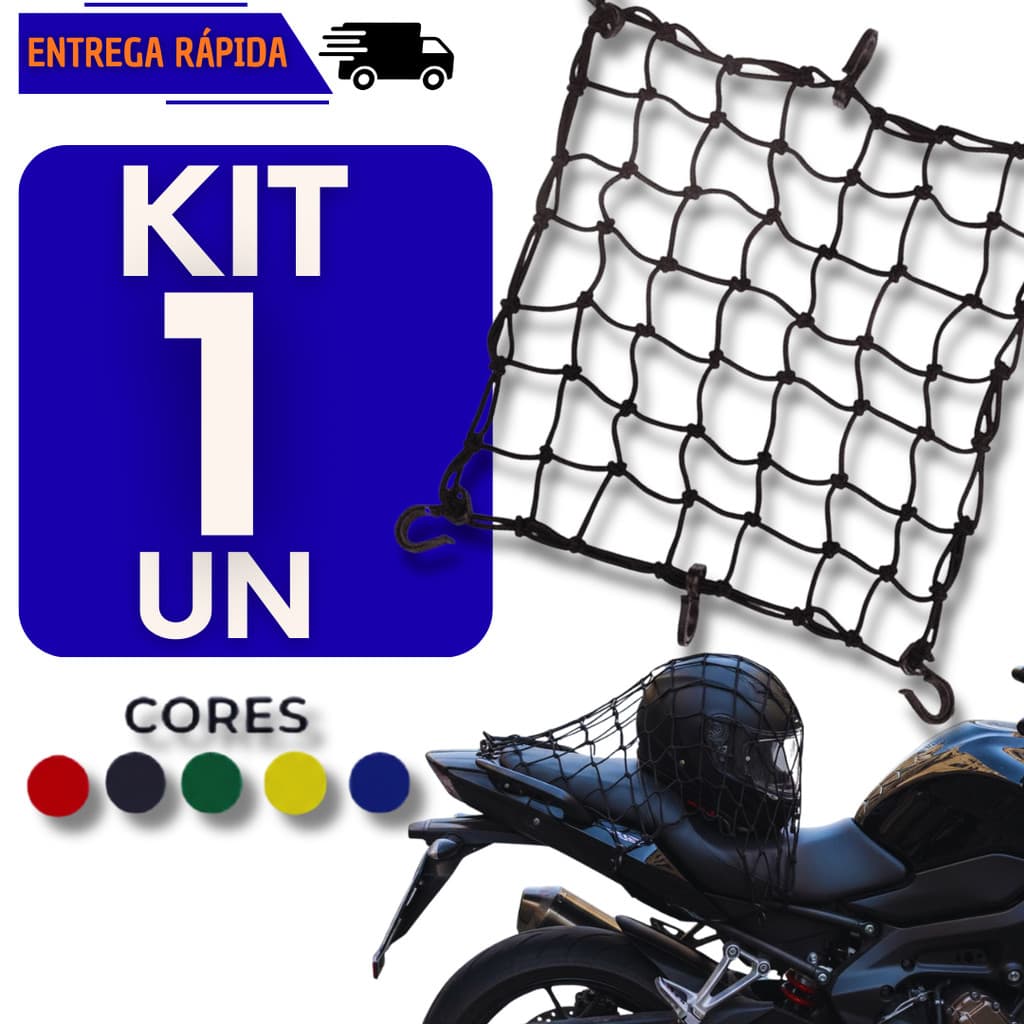 1 Rede Aranha Elástica Para Capacete Moto Bagageiro Alta Resistência Redinha Acessório