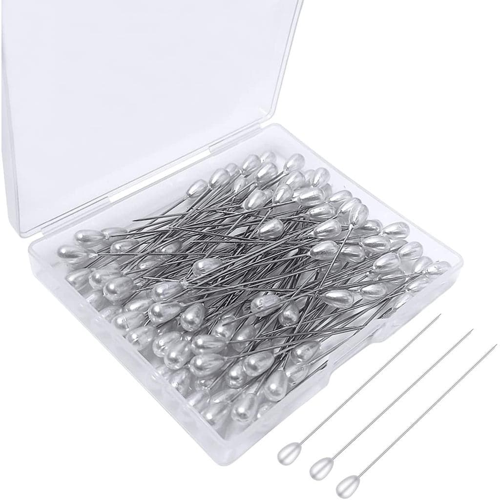 100 Peças de Alfinetes de Corsage em Forma de Gota com Pérolas para Costura, Alfinetes para Buquês, para Fazer Joias DIY