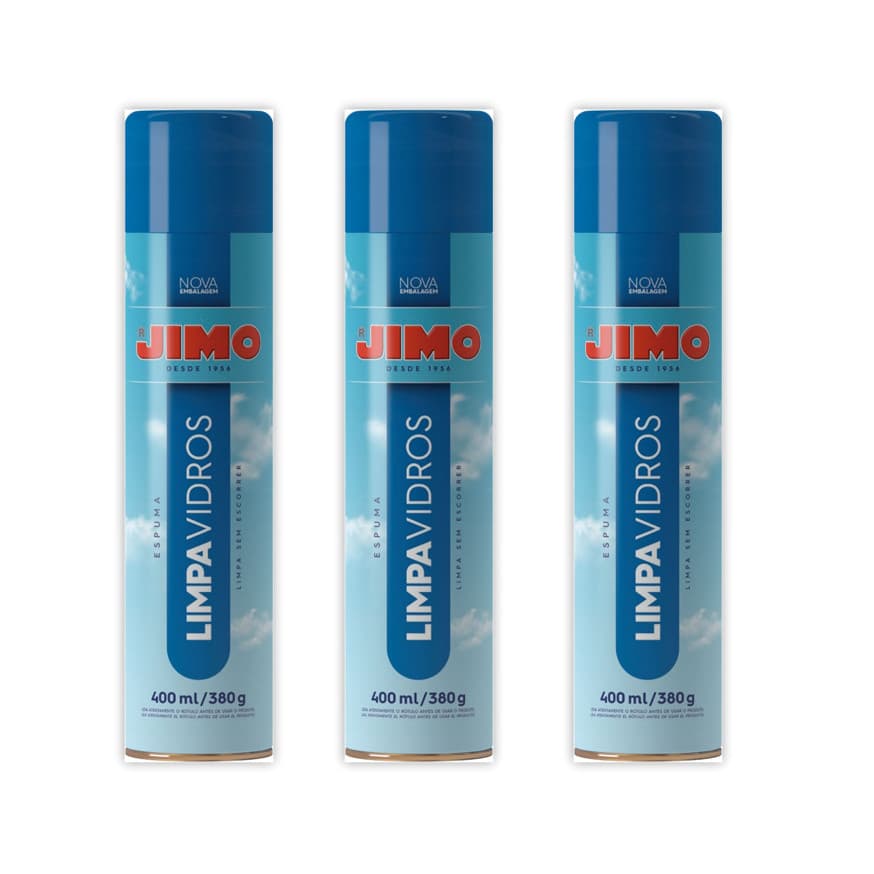 Kit 3un Jimo Limpa Vidros Vidraças Janelas Vidro Automotivo 400ml