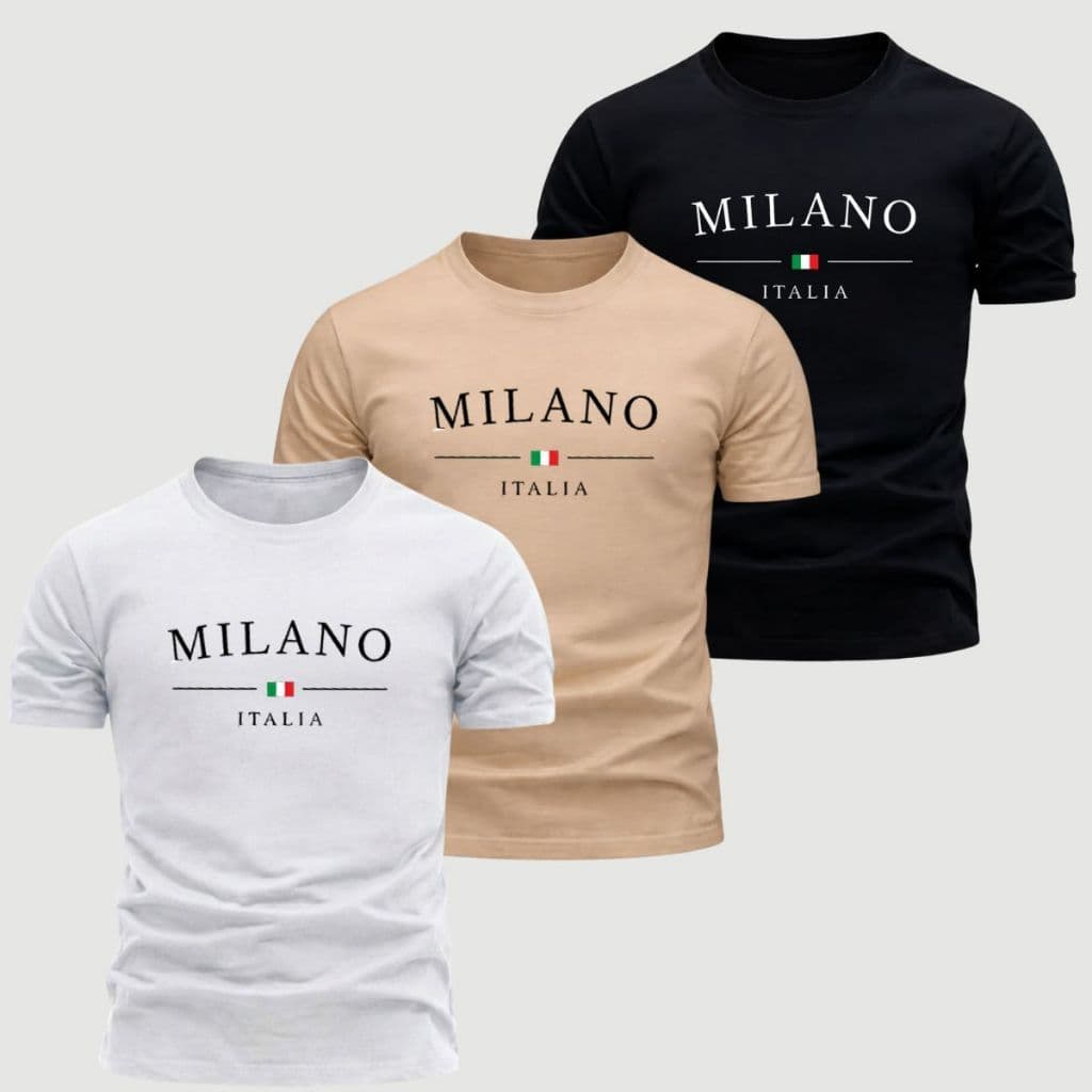 Kit 3 Camisetas Masculina Slim 100% Algodão Fio 30.1 Conforto Premium Várias Cores Envio Rápido