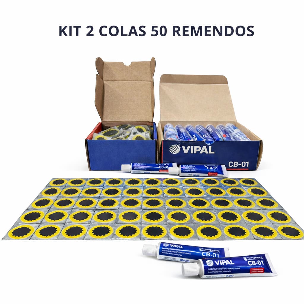 Kit Remendo Vipal para Bicicleta e Moto + Cola Original | Escolha 20 a 50 Unidades