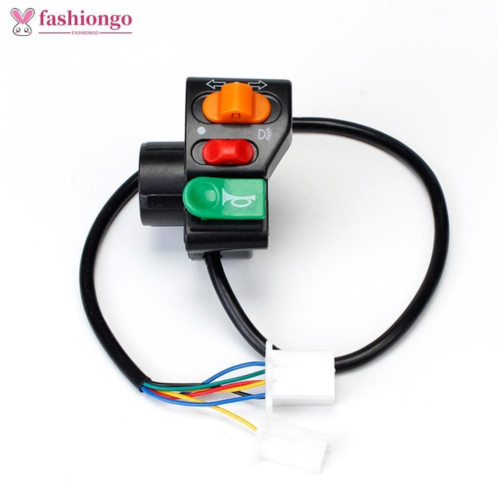 FASHIONGO Universal 7/8 Motocicleta Guiador Chifre Sinal De Volta Cabeça Interruptor Feixe Luz Bicicleta Elétrica A2O9
