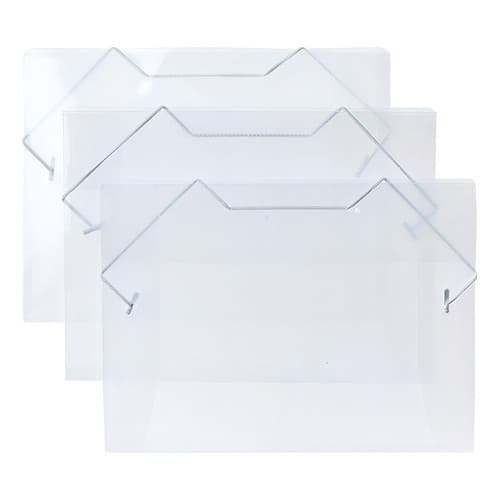 kit 10 Unid Pasta Plástica Aba e Elástico Mini Cristal ACP Escritório Escolar