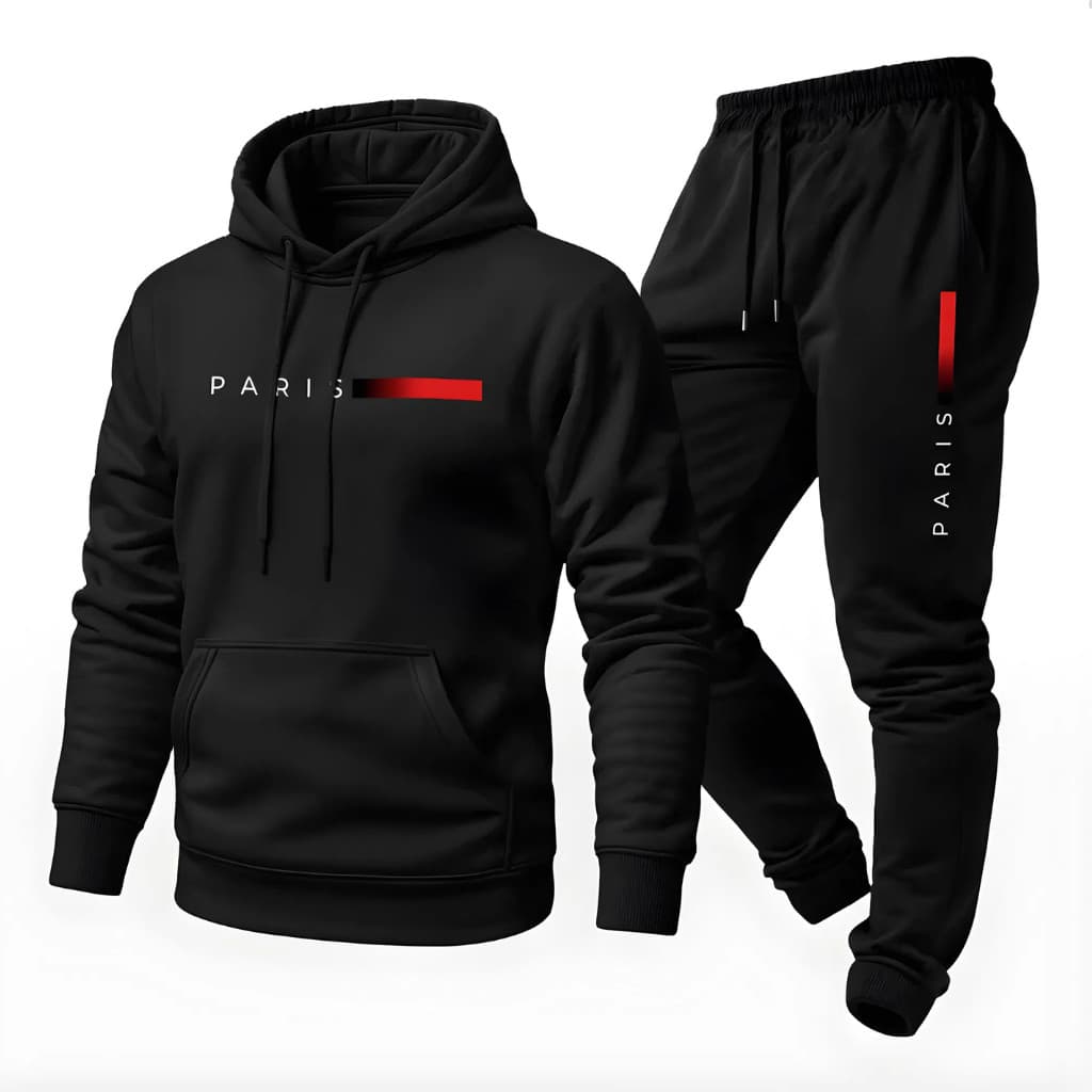 Conjunto Moletom Canguru + Calça Flanelado Unissex Com Capuz Conforto Premium Estilo Paris Envio Imediato
