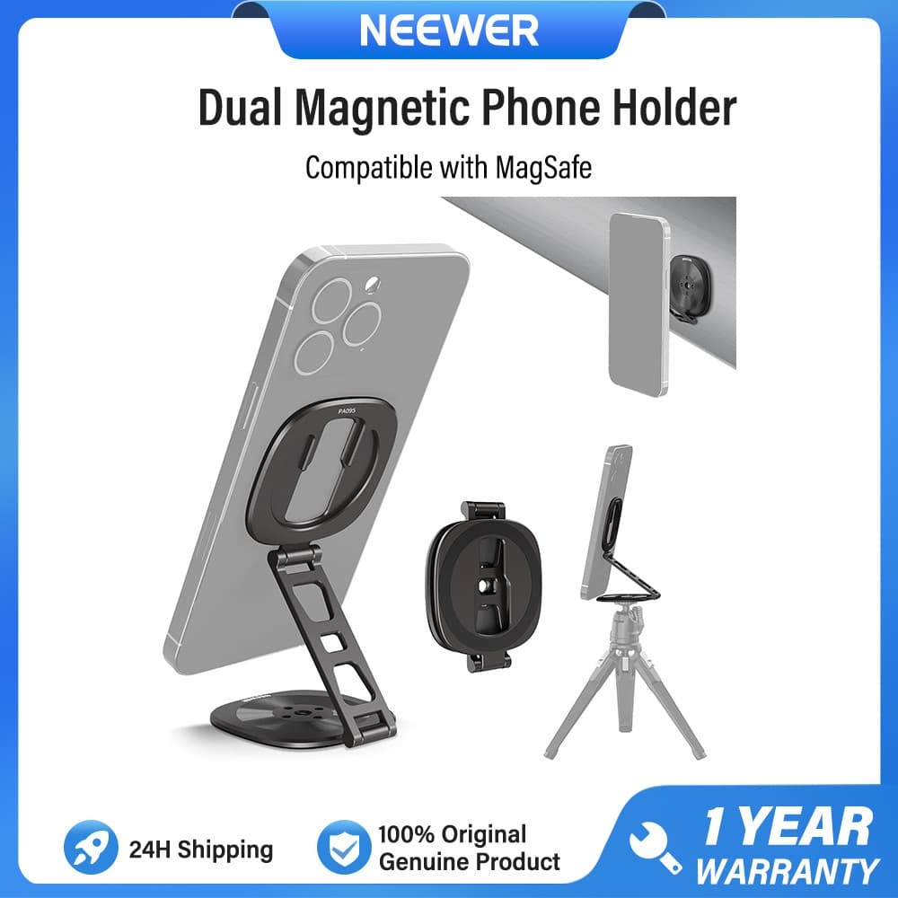 Suporte De Anel De Telefone De Superfície Magnética Dupla NEEWER Com Furo De Parafuso De 1/4 " , PA095