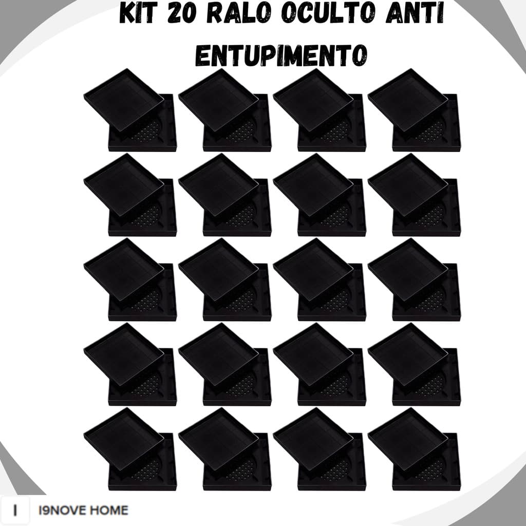 Kit 20 Ralo 15x15 Oculto Para Box Banheiro Em PP Anti Entupimento Filtro de Cabelo Protetor de Ralo Universal Are