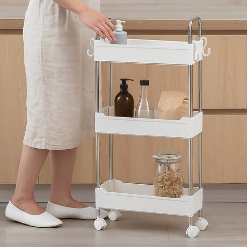 Prateleira Rodinha Branca Rack Fruteira Estante Temperos Livros Produtos Cozinha Banheiro