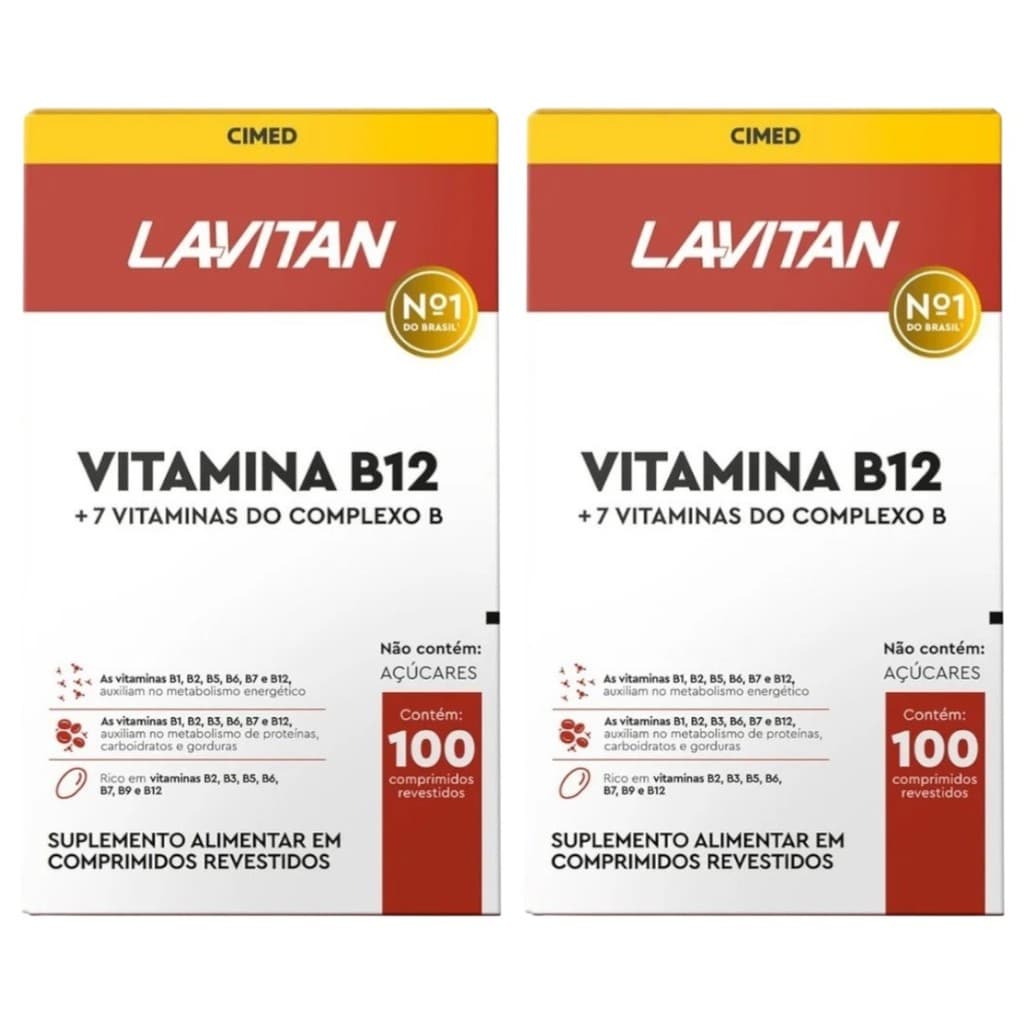 Kit 2 Lavitan Vitamina B12 + 7 Vitaminas Complexo B Com 100 Comp. - Cimed