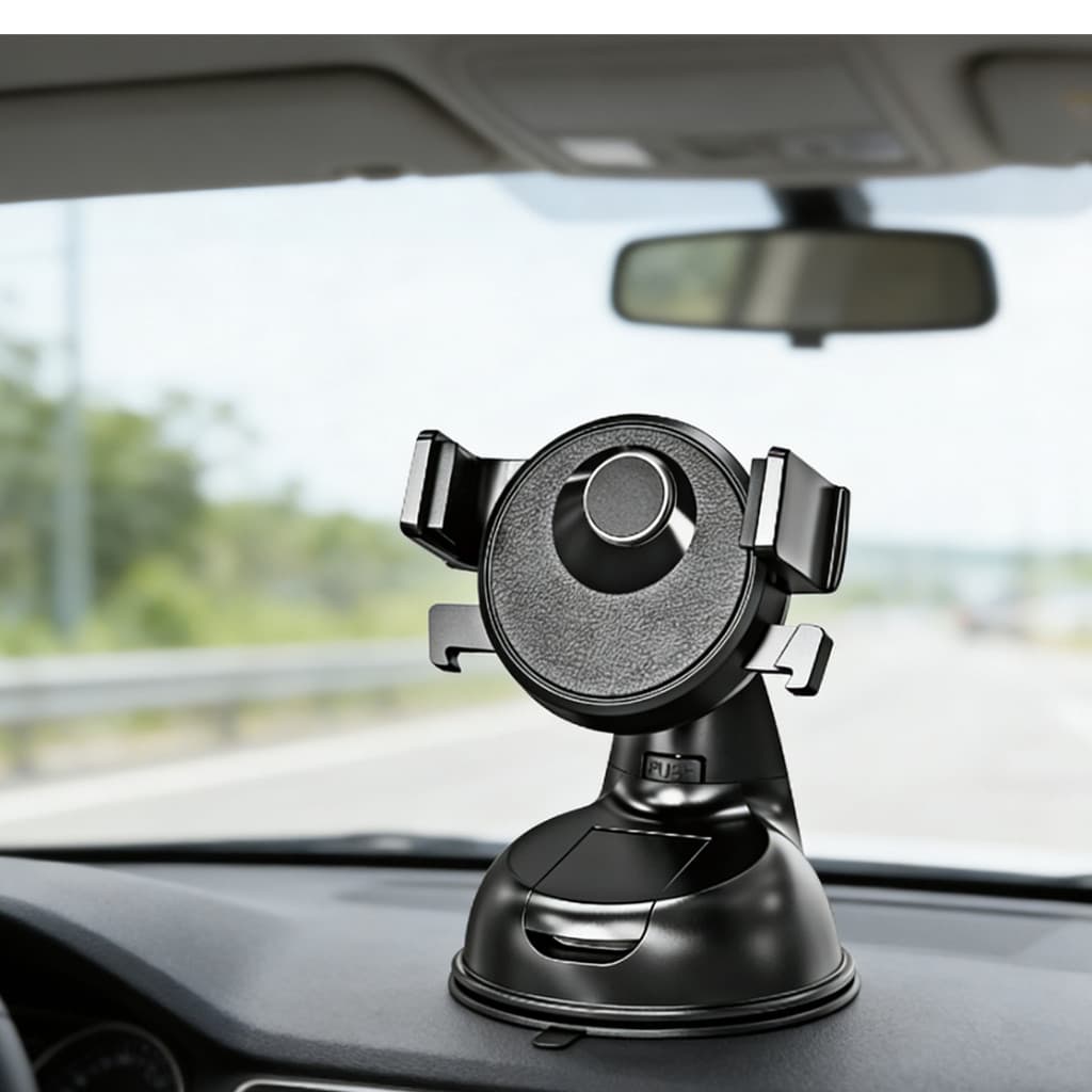 Suporte De Celular Veicular Carro Com Ventosa Painel Rotação 360 Preto CJ-80