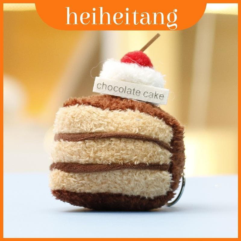 Chaveiro De Boneca De Bolo De Morango De Pelúcia Com Meninas Curtas Macias Para Decoração