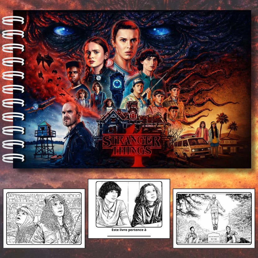Livro de Colorir Stranger Things | 1ª a 5ª Temporada | Capa Dura