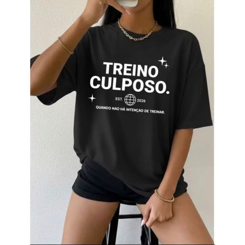 Camiseta Camisa Tshirt Treino Culposo Versão 2026 Academia Musculação Fitness Oversized CAMINHADA.