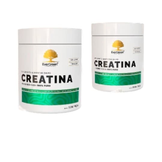 Combo 2 Creatina Monohidratada 100% Pura 300g Evergreen