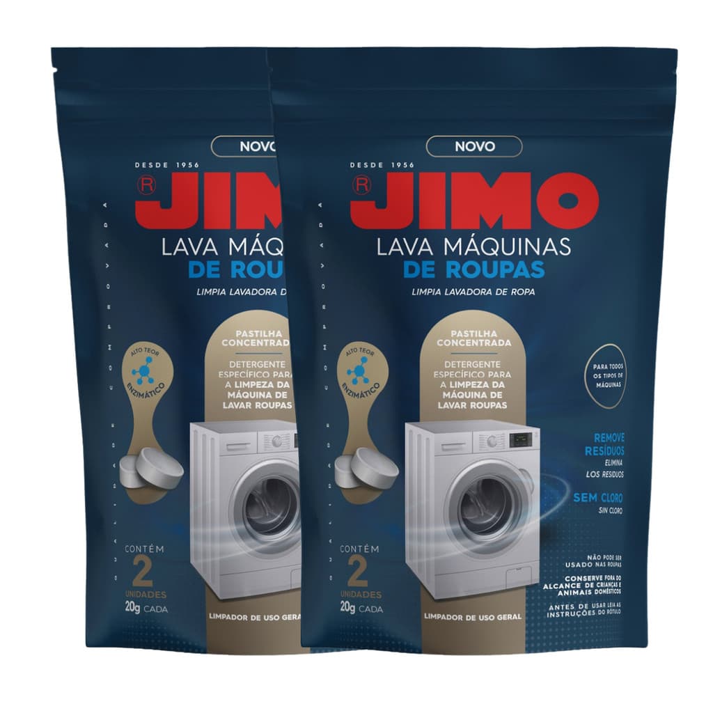 Kit 4 Pastilhas Limpa Máquina de Lavar Roupa Ação Profunda Sem Cloro Para Todos os Modelos