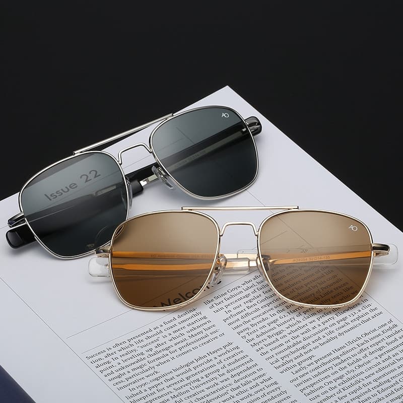 Homens Aviador Óculos De Sol Dos Homens Marca Designer Óculos Ao Masculino Americano Exército Moda Óculos Quadrados