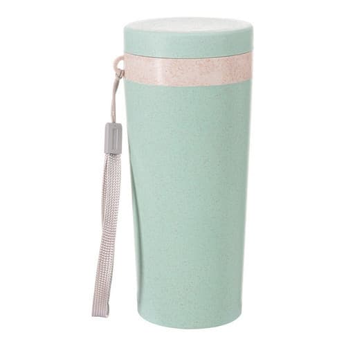 Copo Térmico Fibra De Bambu De 350ml Cor Verde