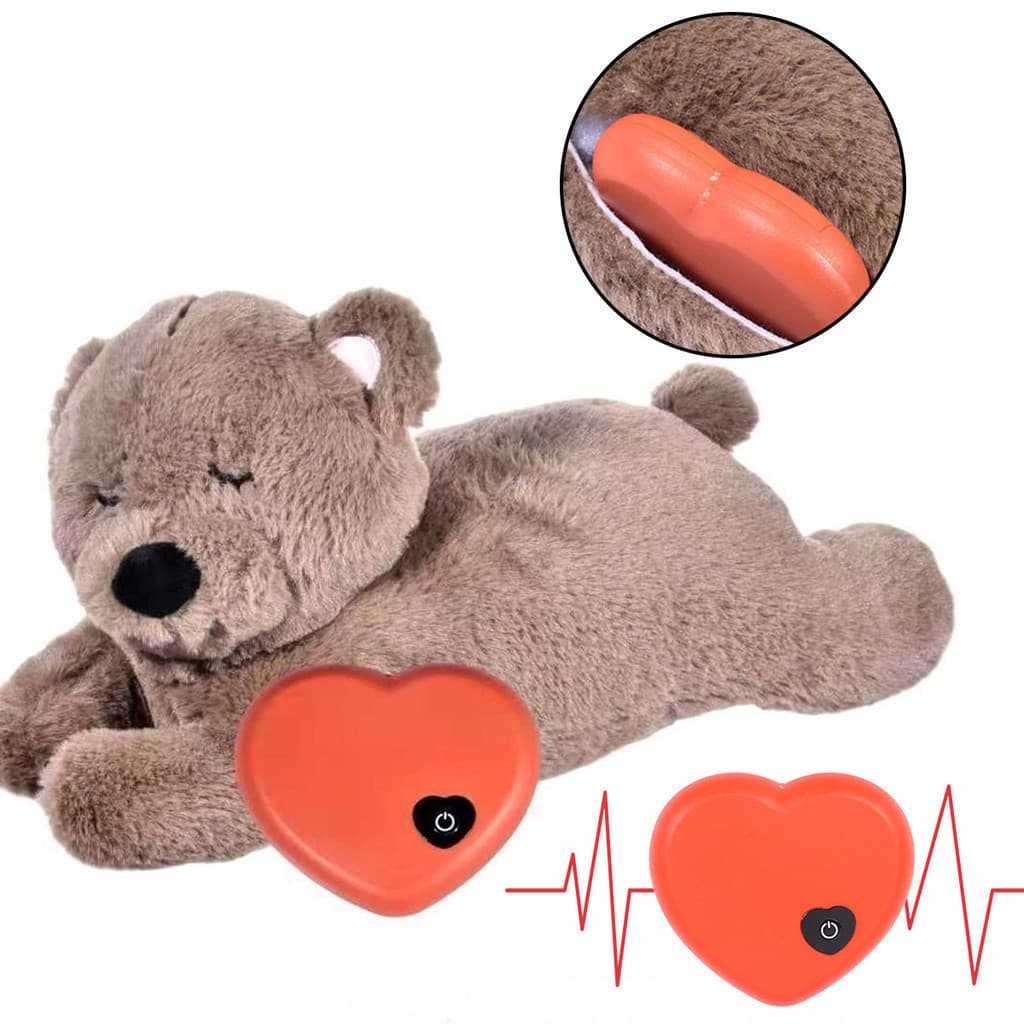 1 Conjunto Filhote De Cachorro Batimento Cardíaco Calmante Abraço Brinquedo Cão Boneca De Pelúcia Pet Treinamento Compor