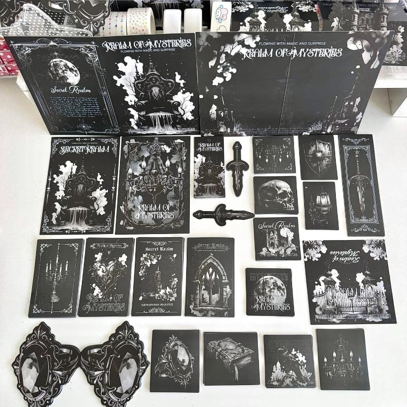 22 Pçs/Set Reino Preto De Misterias Adesivo De Vedação Conjunto De Cartão De Visita Material De Embalagem Decoração DIY