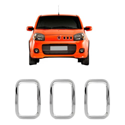 Moldura Grade Frontal Uno Sporting 2011 A 2014 Cinza