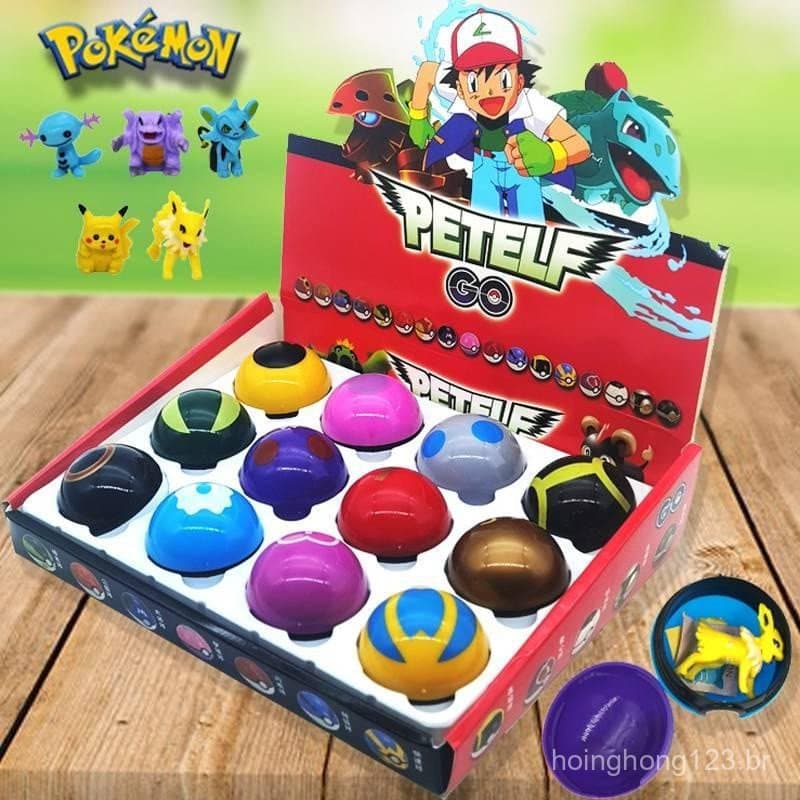12pcs/conjunto Material PVC Bola Pokémon Brinquedo Personagem Fofo Crianças Pikachu Personagem de Anime Japonês Pokémon