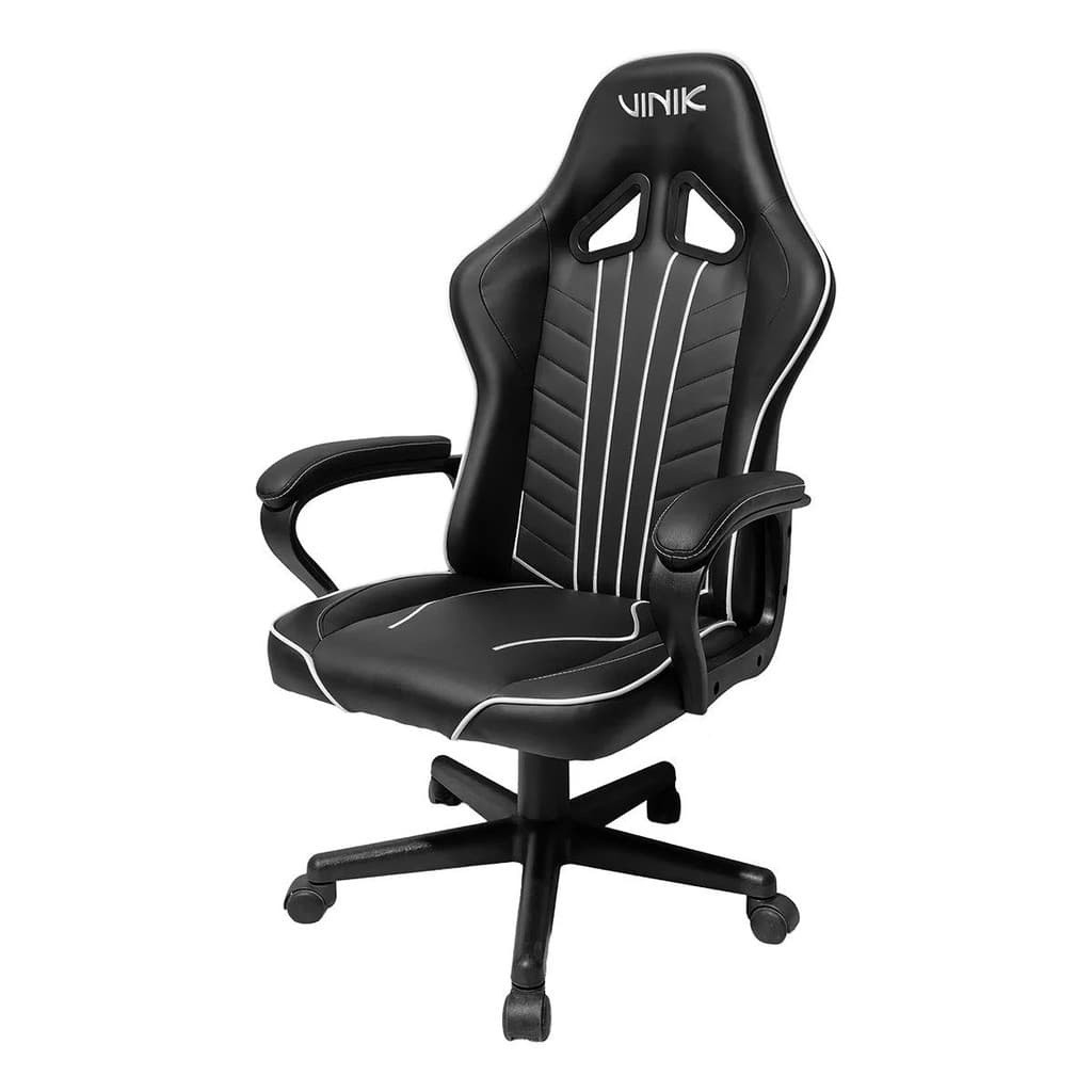 Cadeira Gamer Ergonômica Conforto Vega Preta e Branca Vinik