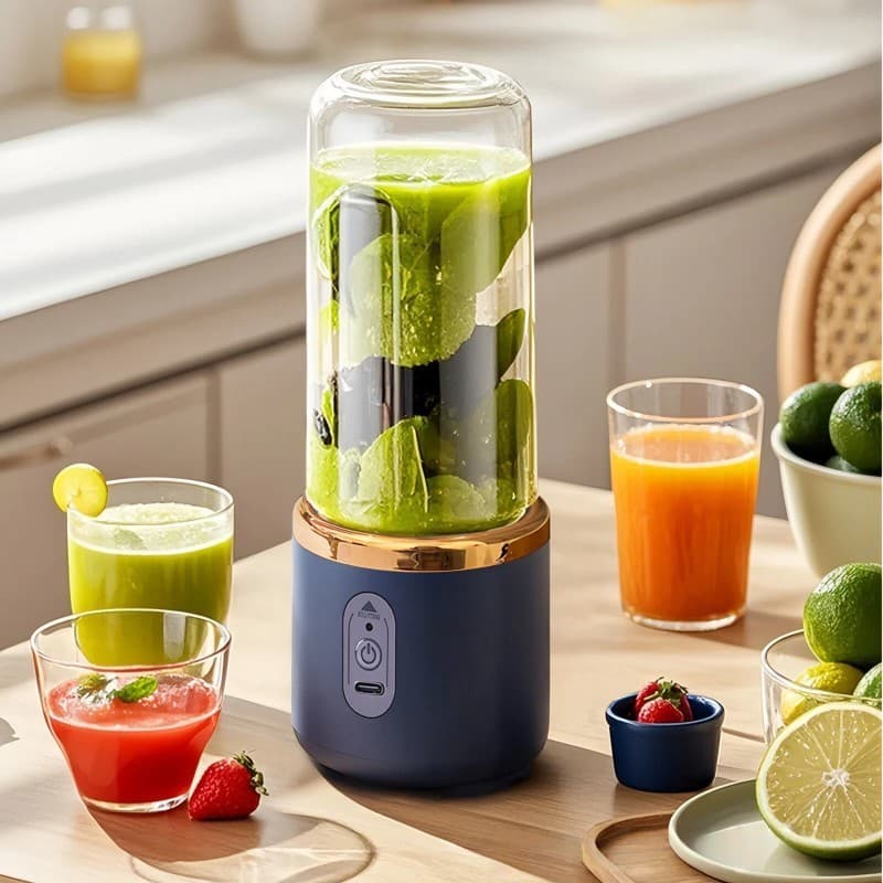 Mini Liquidificador Portátil Shake 6 Lâminas 400ML Espremedores Recarregável Espremedor Elétrico
