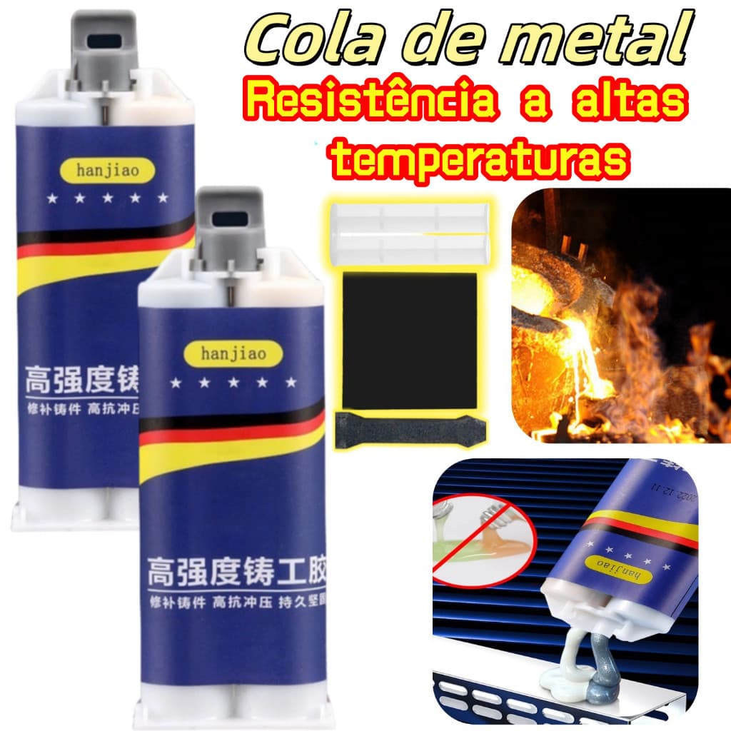 100ml Cola Ferro Solda de metal Adesivo Industrial para Reparo Fundido Resistente a Altas Temperaturas Radiador Tanque