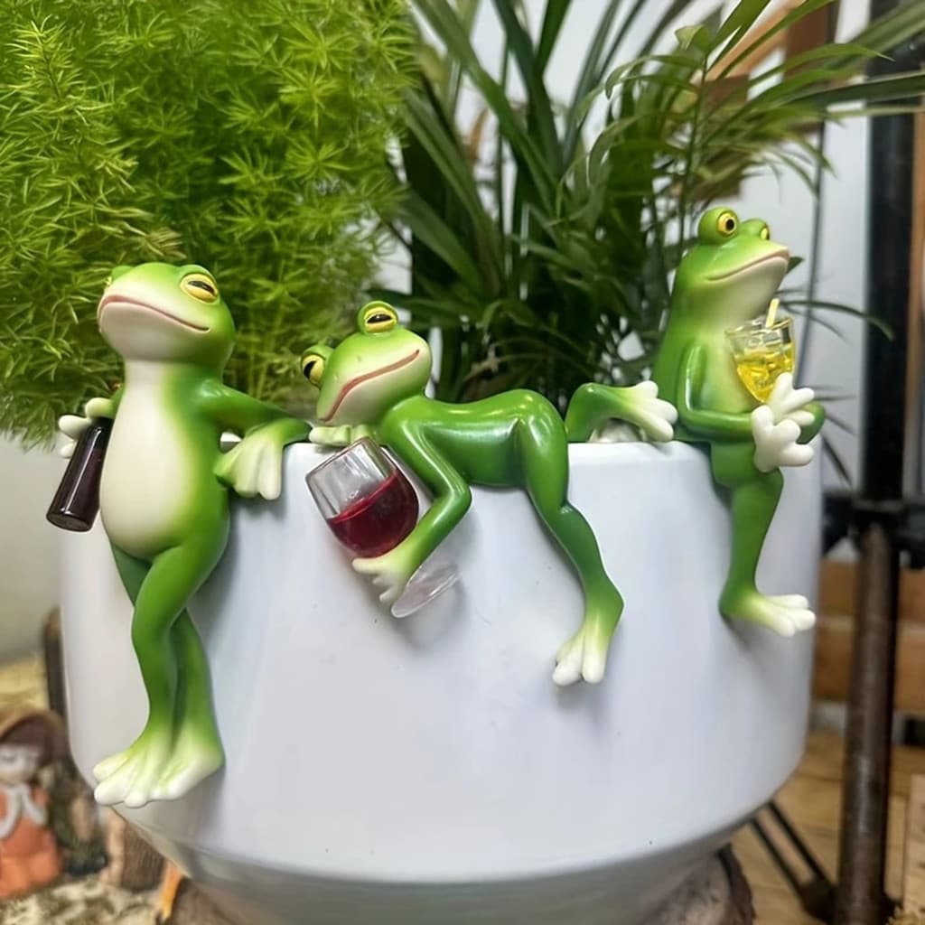 Estatuetas De Sapo Fofas , Enfeites De Vaso De Flores , Escultura Pendurado , Decorações Plantas Para Casa , Jardim , Ce