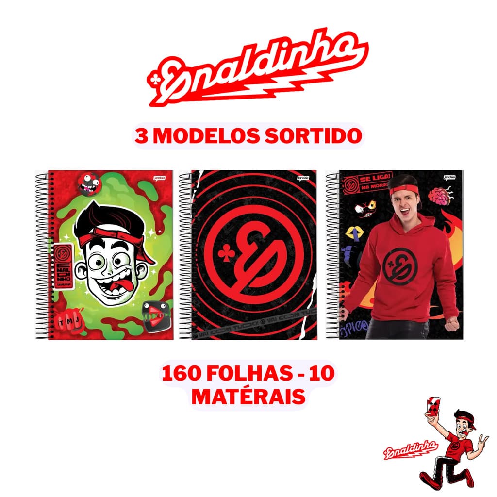 CADERNO UNIVERSITÁRIO 10 MATÉRIAS 160FL ENALDINHO