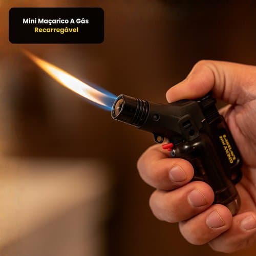 Mini Macarico Gas Recarregavel Portatil Alta Temperatura Uso Domestico