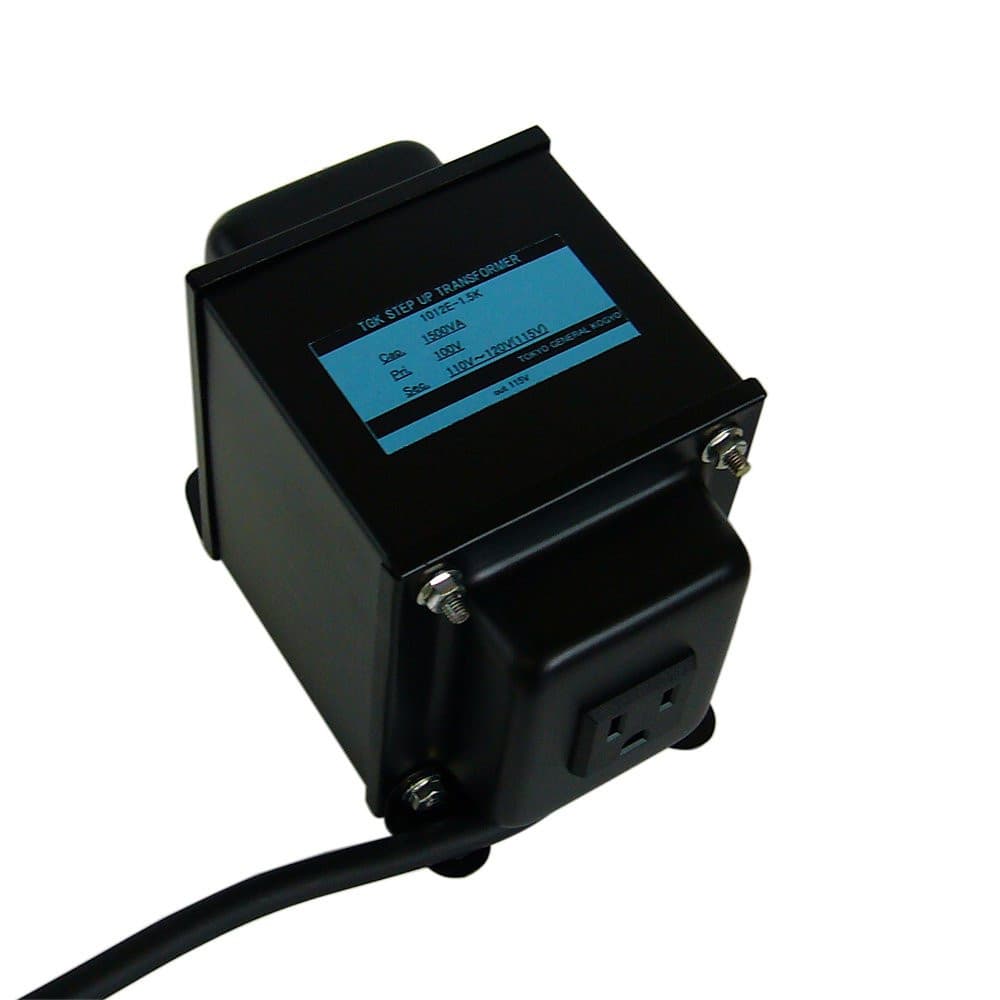Transformador Oficina Fabricado no Japão Transformador Step-up 1500W 100V→110～120V Com pino de aterramento 1012E-1.5K (