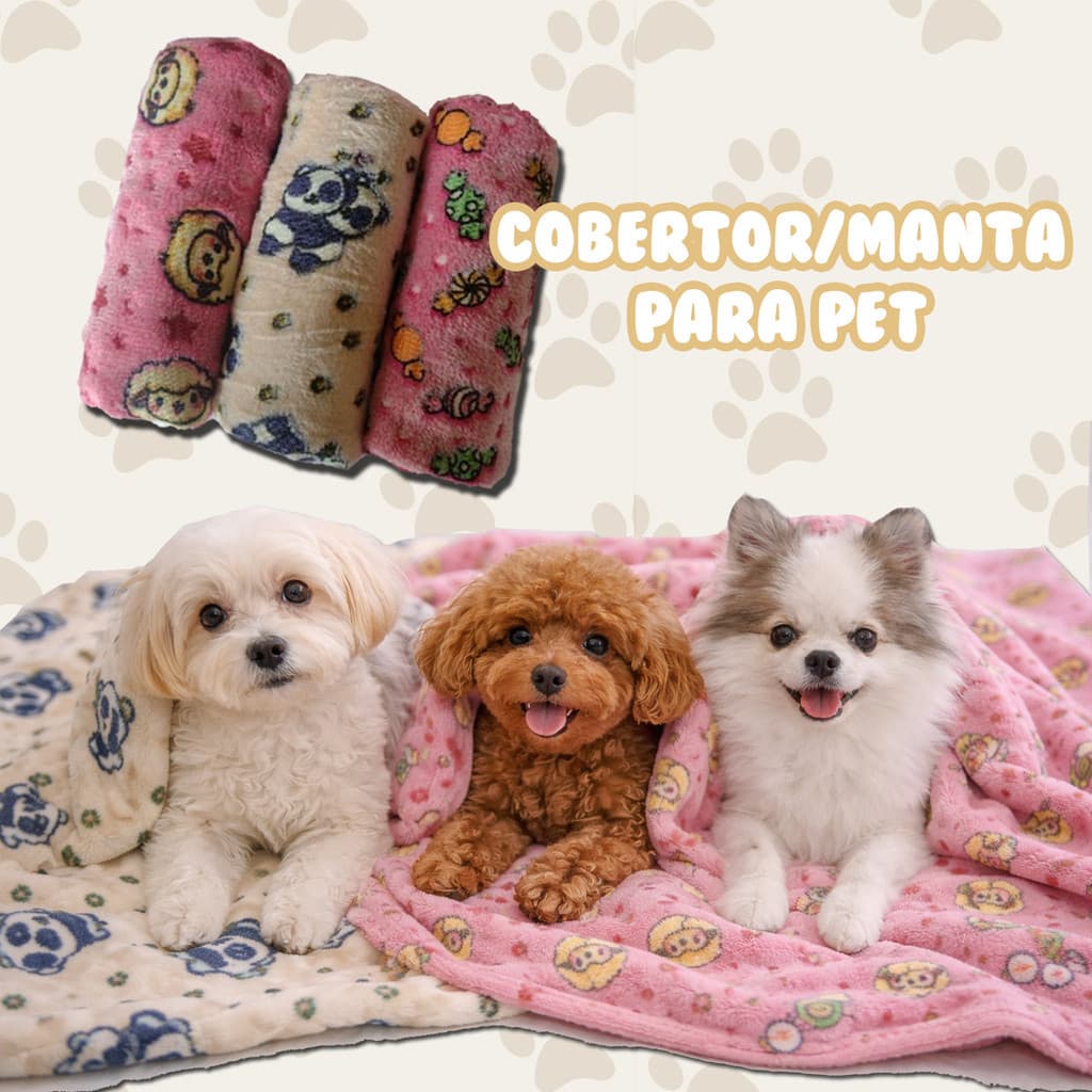 Cobertor/Manta PET Cachorro Gatos Mantinha Fofa Estampada Macia Confortável