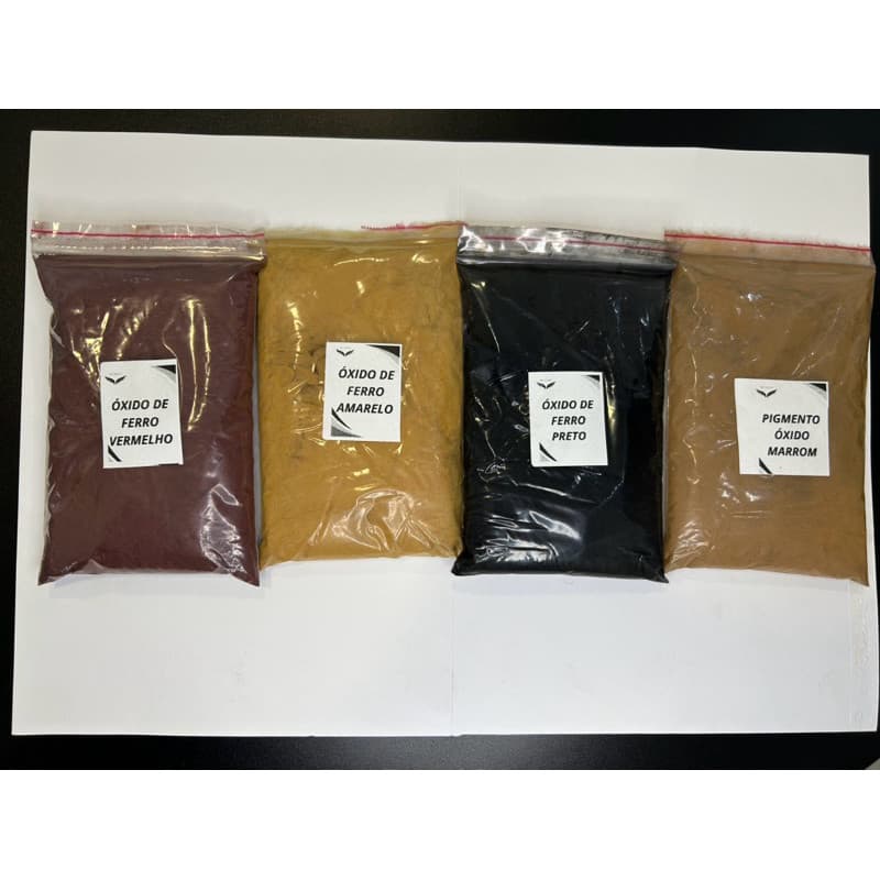 2 Pigmentos para peças cimenticias: Vermelho, Preto, Amarelo, Marrom claro,Marrom escuro duas cores 250g + 250g