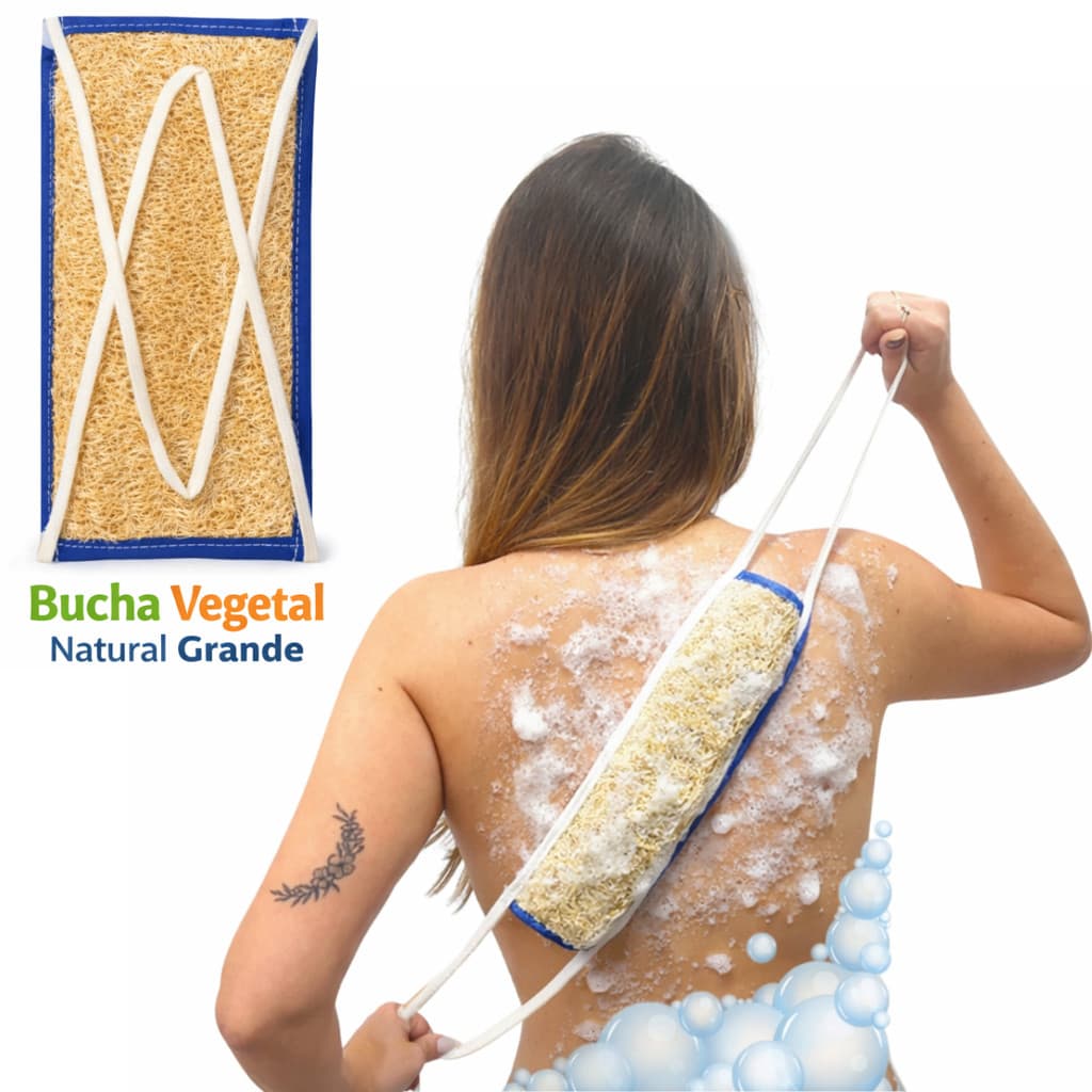 Bucha Vegetal Lombar Para Costas Esponja Natural Ecológica Grande  Esponja de Banho Dorsal Ref 006