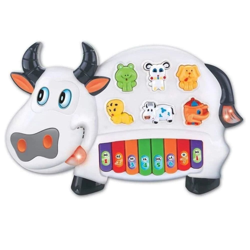 Piano Infantil Musical Vaquinha Braskit