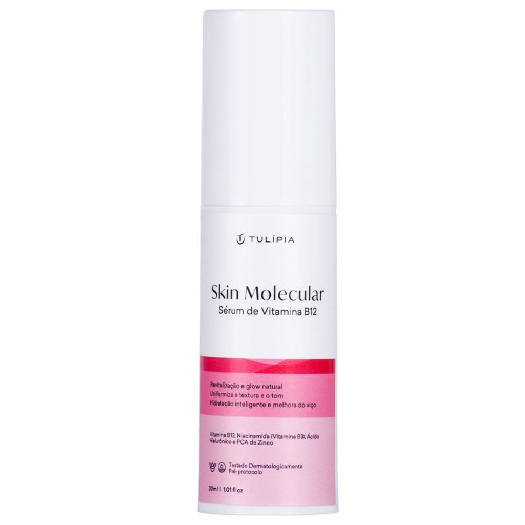 Tulípia Skin Molecular Sérum Vitamina B12 30ml Ácido Hialurônico Hidratação Firmeza e Viço