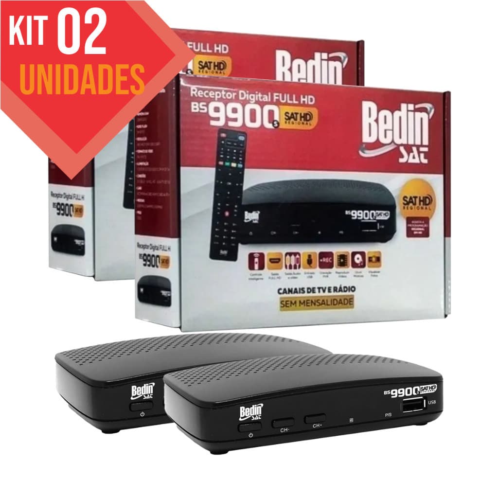 Kit 02 Receptor de parabólica para 43w já atualizado - Bedin Sat 9900s