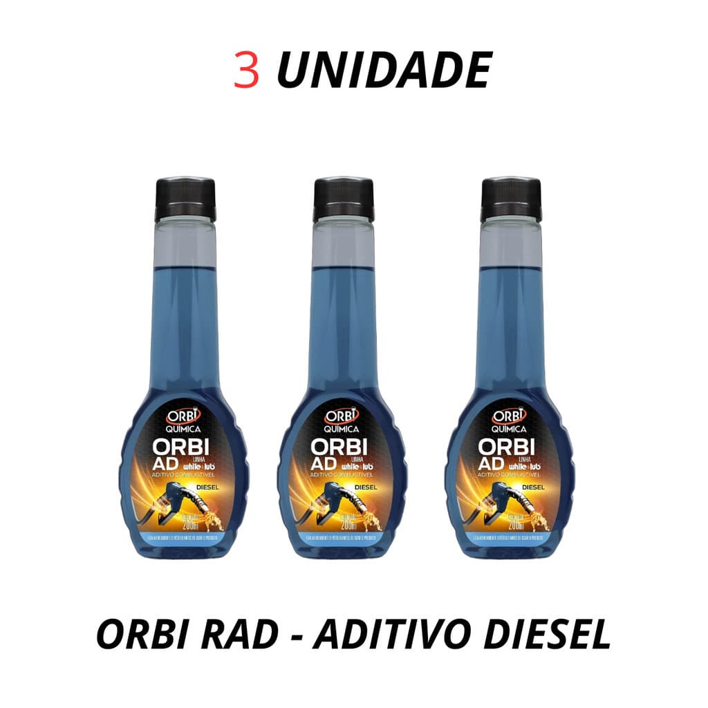 KIT 3 Aditivo Combustível DIESEL 200ml Limpa Bicos Injetores - ORBI-AD
