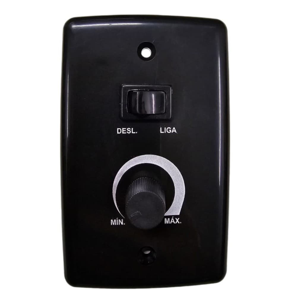 Chave Controle 4x2 Ventilador de Parede Oscilante Dimer Dimmer Interno Bivolt Preto