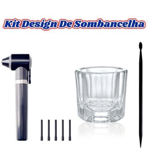 Kit Design De Sombancelha Misturador henna Mix Pigmentos Copo Dappen e Palito Medidor  Design Sombrancelhas