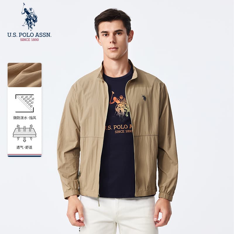 Uspoloassn American Poloassn Association Primavera Outono Homens Gola Jaqueta Jaqueta À Prova de Vento Fina Top de Negóc