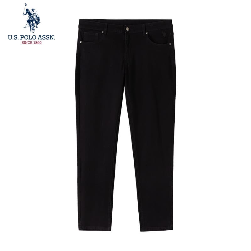 USPOLOASSN USPOLOASSN Association Primavera Outono Calça Jeans Reta Preta Masculina Calça Casual de Negócios